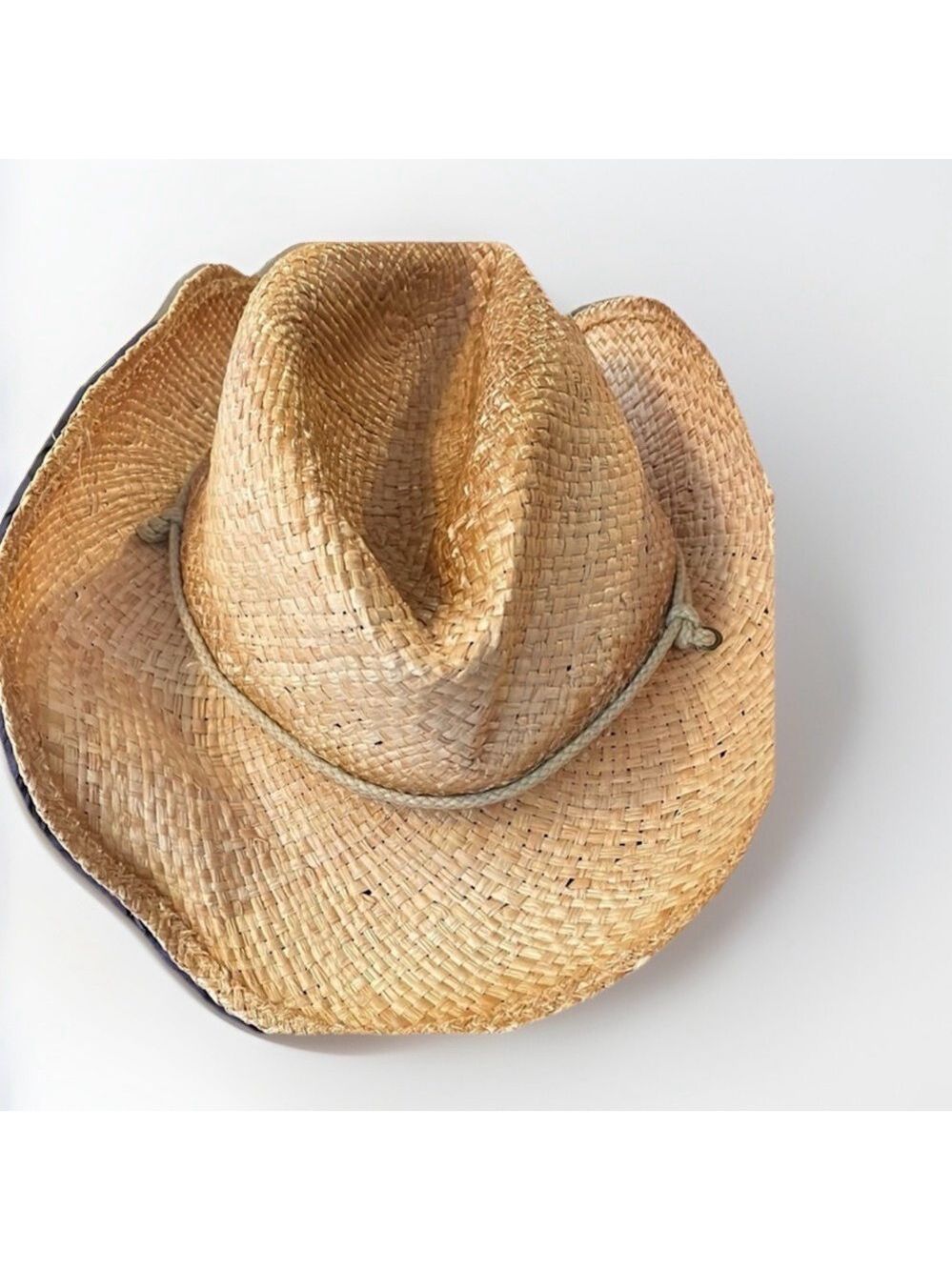 MG Straw Outback Tea Stained Cowboy Raffia Hat Natural